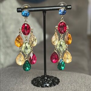 Beautiful multicolored crystal drop earrings